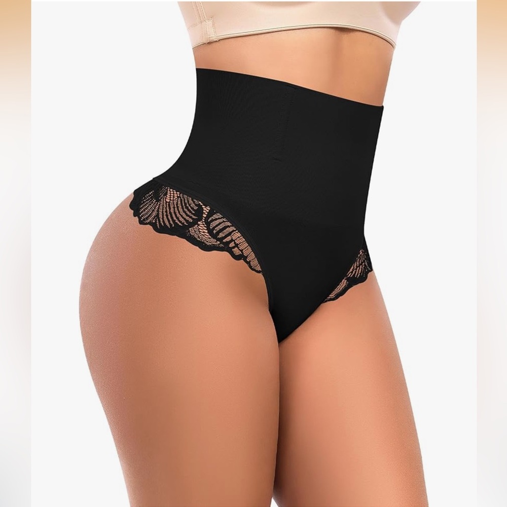 Amazon Black Lace High-Waisted Shapewear